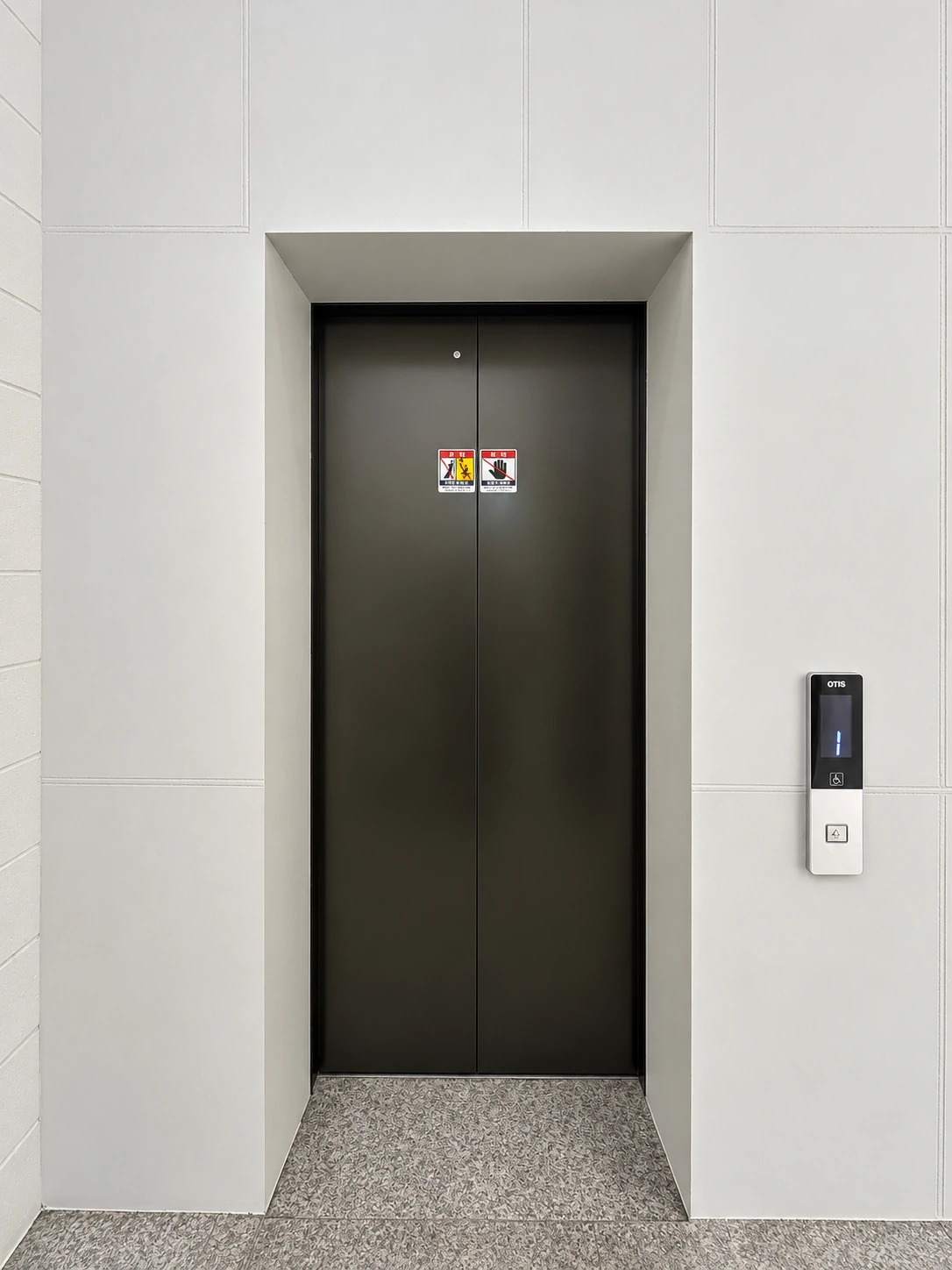 Lift entrance surround after renovation