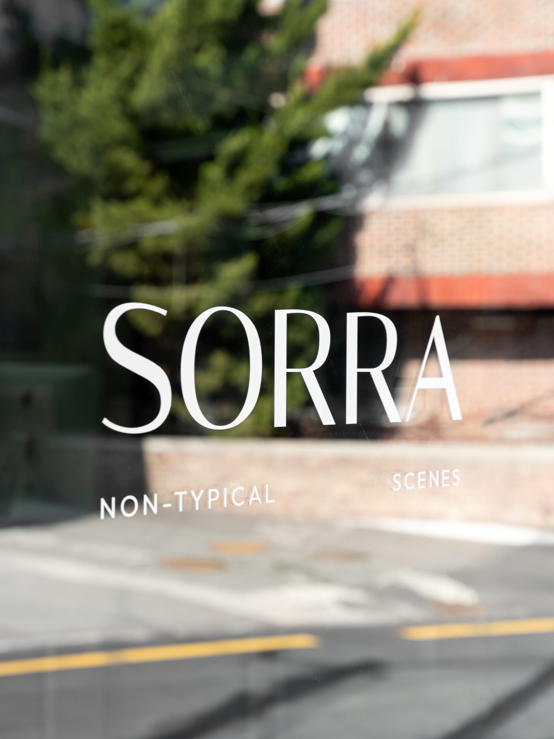 SORRA lettering on the entrance glazing